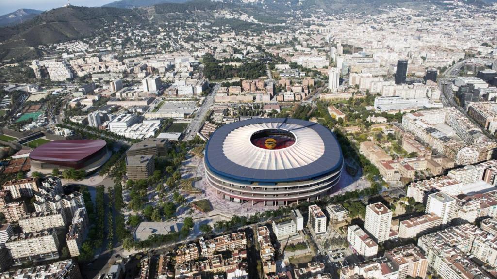 Uno de los renders oficiales del futuro Camp Nou y Palau Blaugrana, pilares del Espai Barça