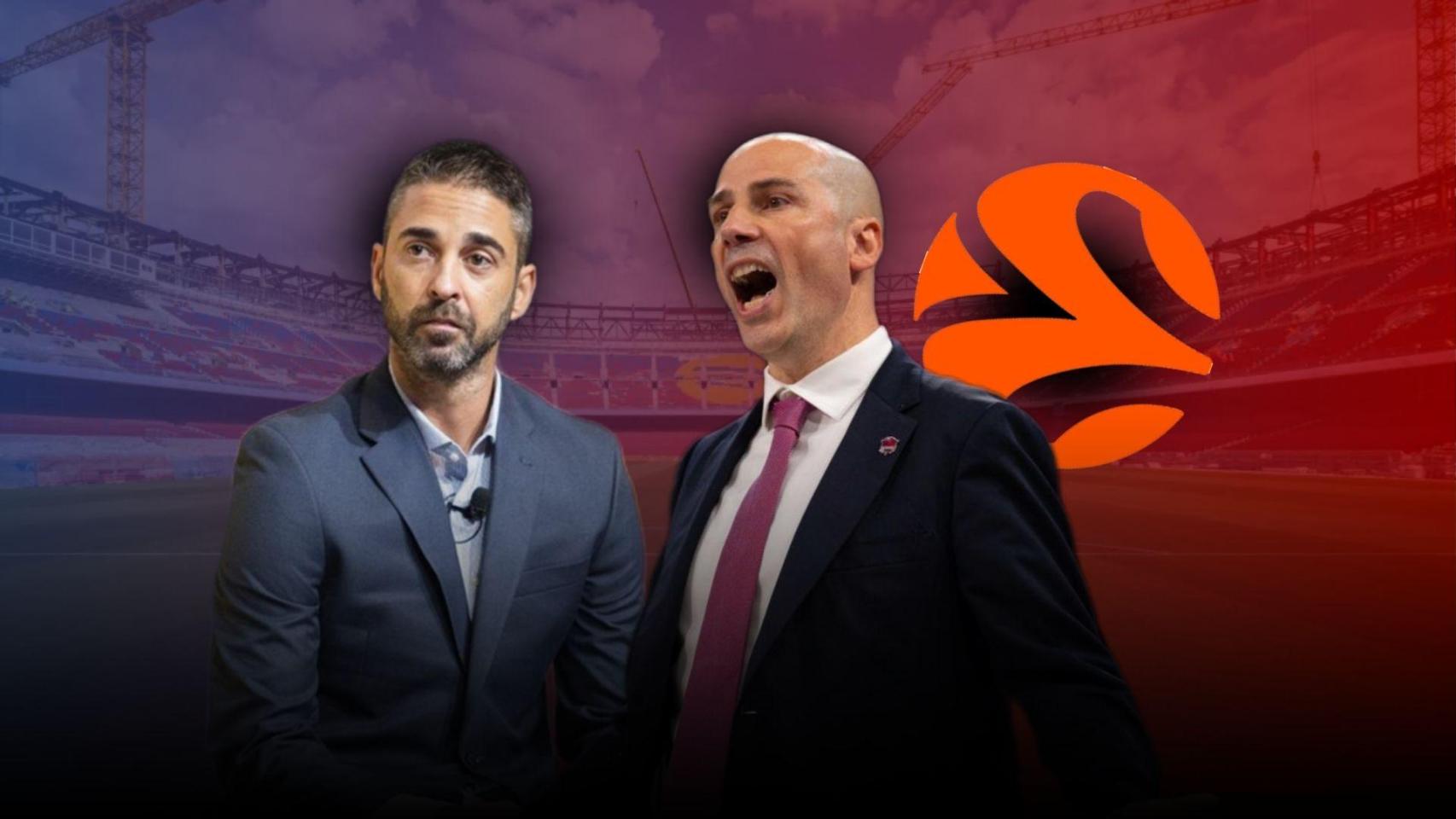 Navarro, Peñarroya y el logo de la Euroliga en un montaje