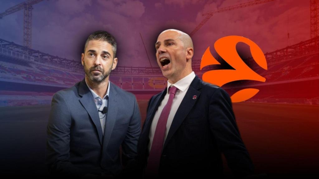 Navarro, Peñarroya y el logo de la Euroliga en un montaje