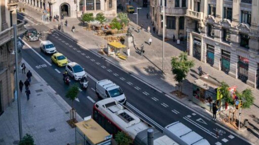 Via Laietana després de les obres de reurbanització