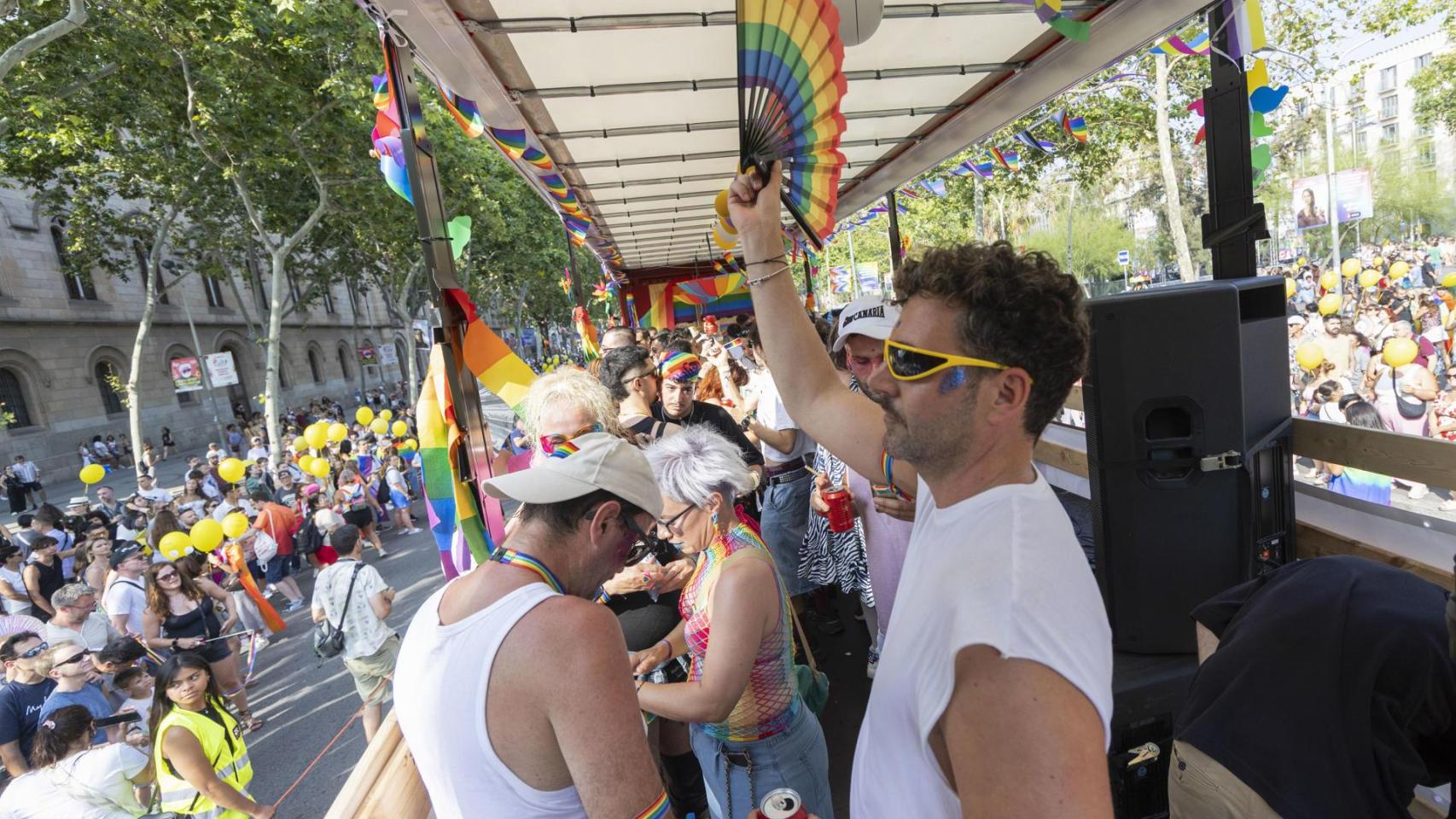 Manifestación de la comunidad LGTBI+ celebrada este sábado en la ciudad condal con motivo del Pride Barcelona