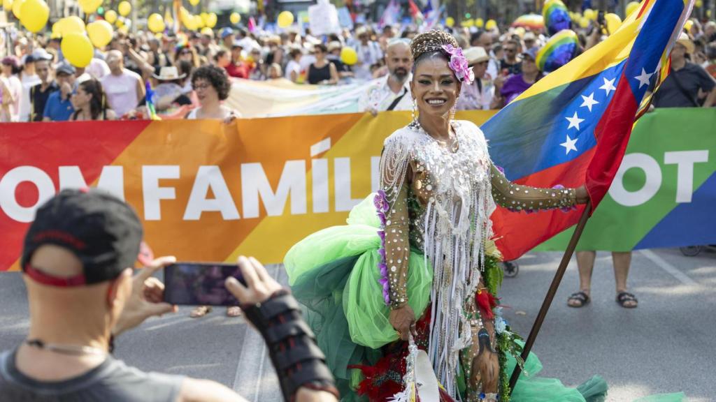 Manifestación de la comunidad LGTBI+ celebrada este sábado en la ciudad condal con motivo del Pride Barcelona