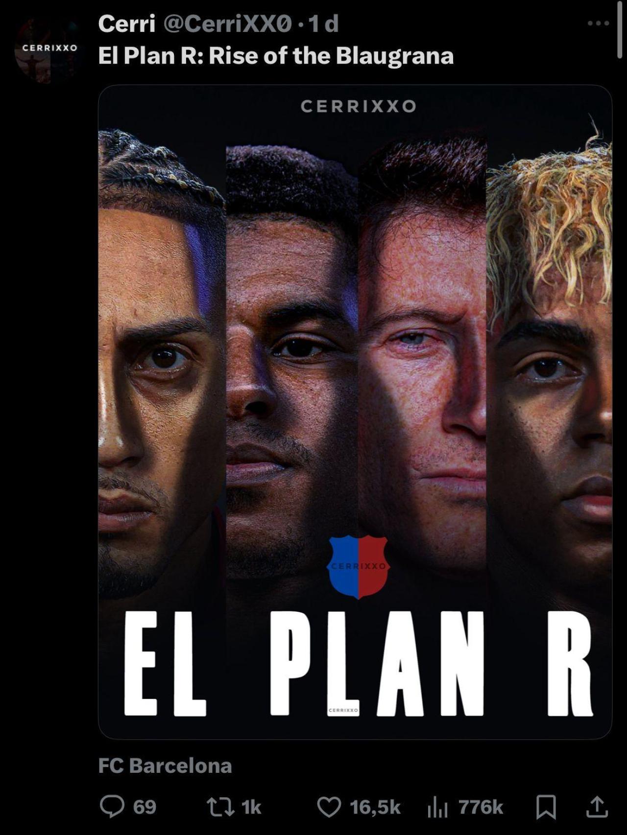 Los aficionados culés bromean en la plataforma X con 'El Plan R'