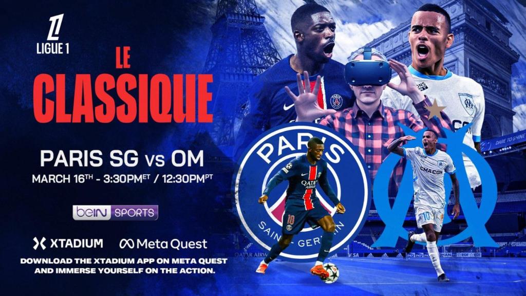 La imagen promocional del PSG para disfrutar del partido contra el Marsella a través de gafas de realidad virtual