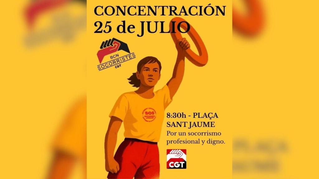 Convocatoria a la manifestación de socorristas de Barcelona