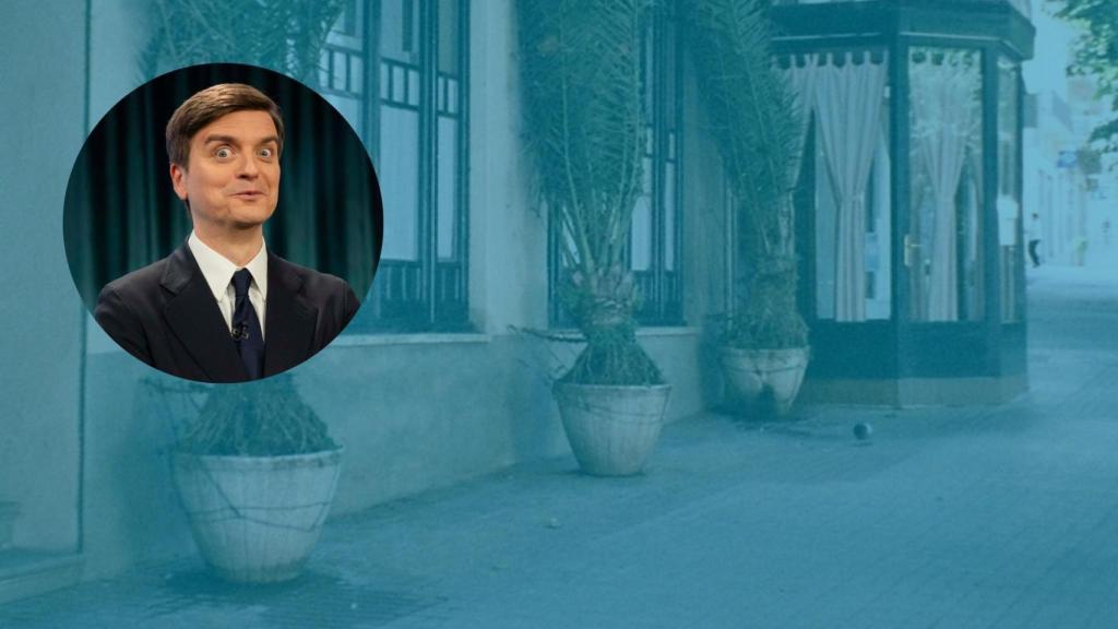 Un fotomontaje de Marc Giró sobre un fondo del restaurante El Racó d'En Binu