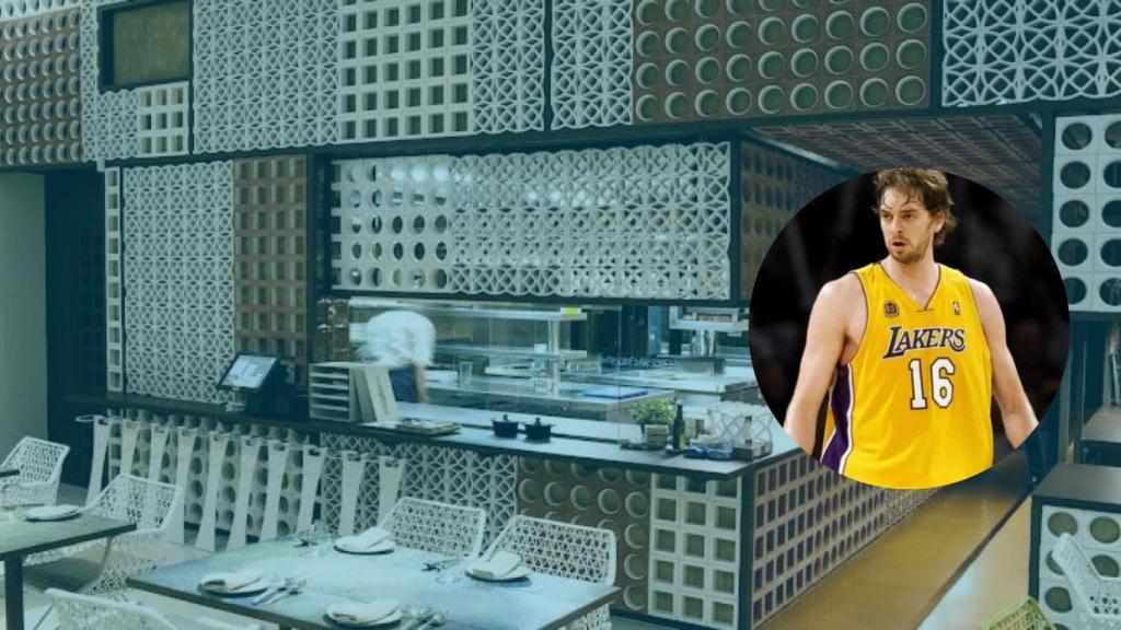 Montaje de Pau Gasol y el restaurante Disfrutar