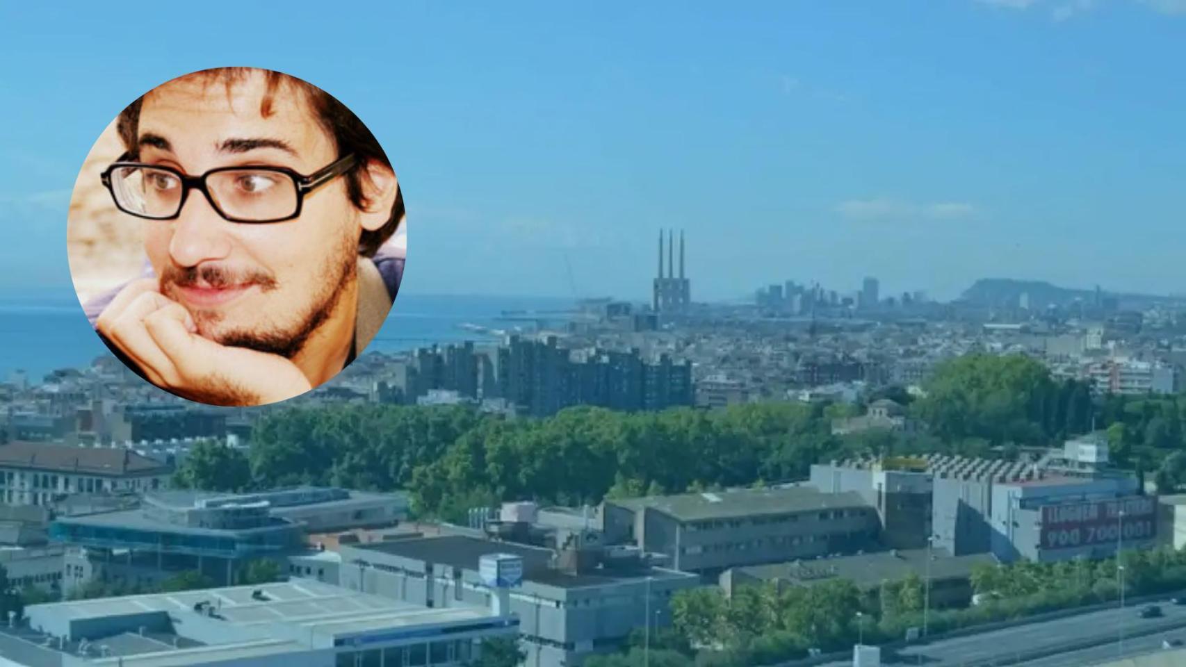 Montaje de la ciudad de Badalona con una imagen de Tomàs Fuentes