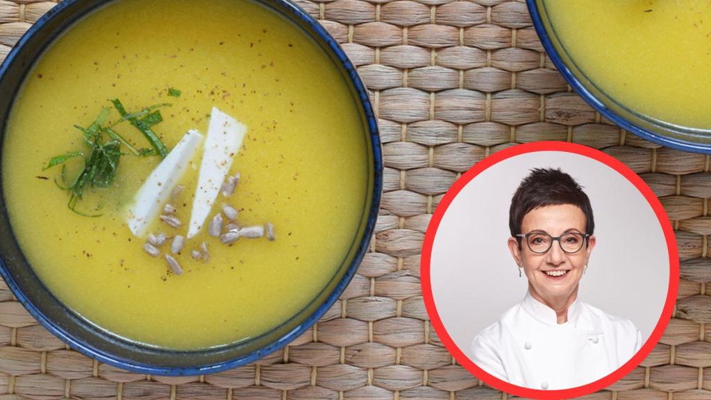 Fotomontaje Carme Ruscalleda y sopa fría