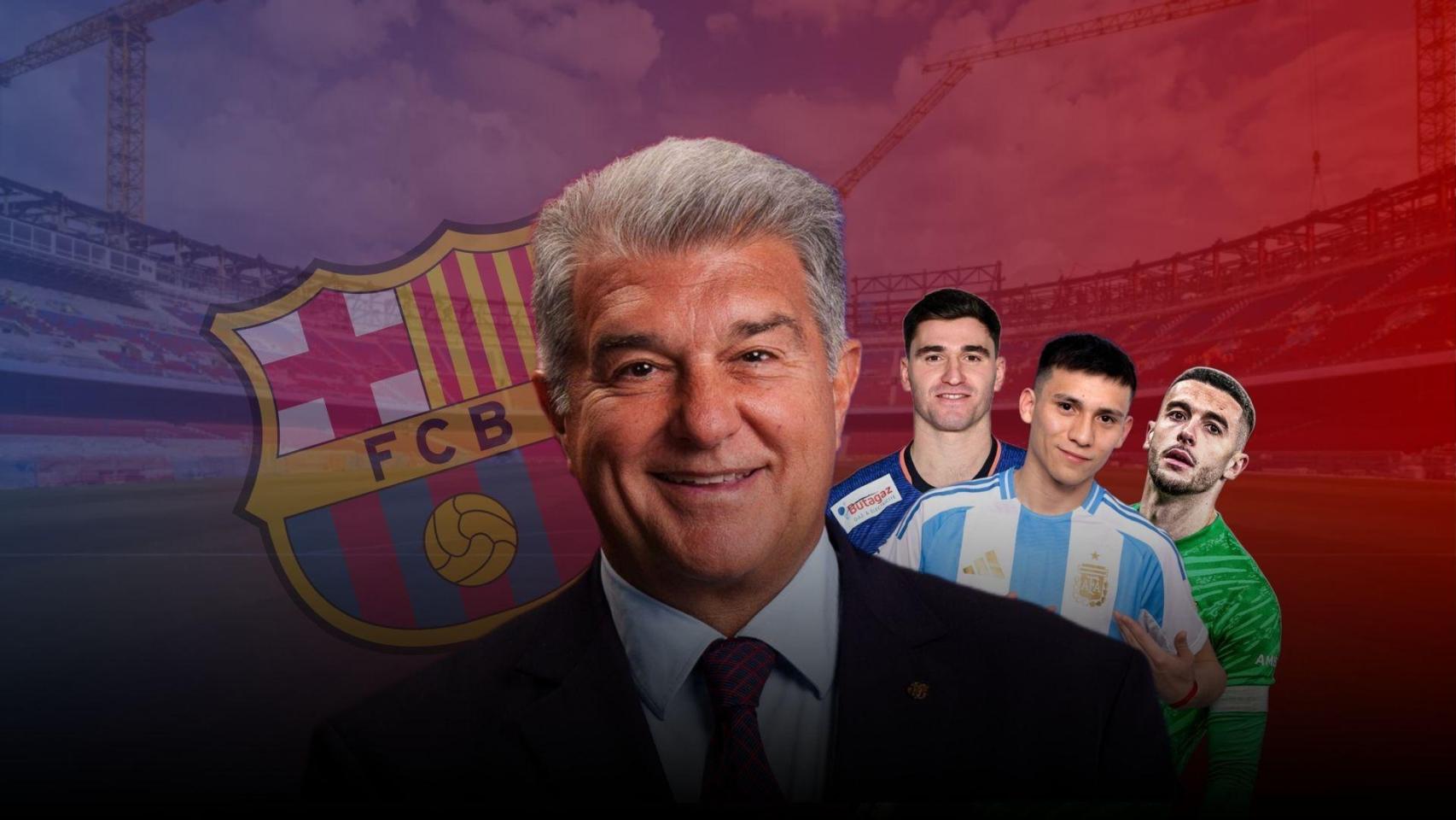 Laporta, Ludovic Fábregas, Luciano Gauna y Joan García en un montaje