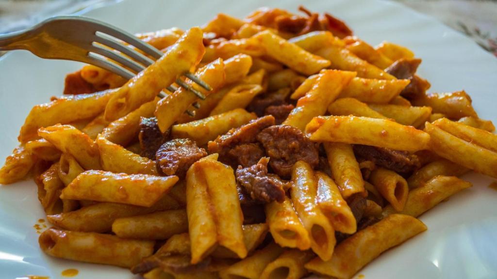 Una image de macarrones de archivo