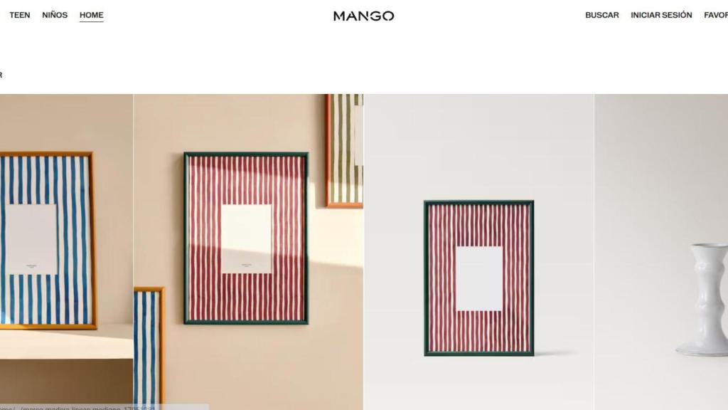 Detalle de la tienda online de Mango Home