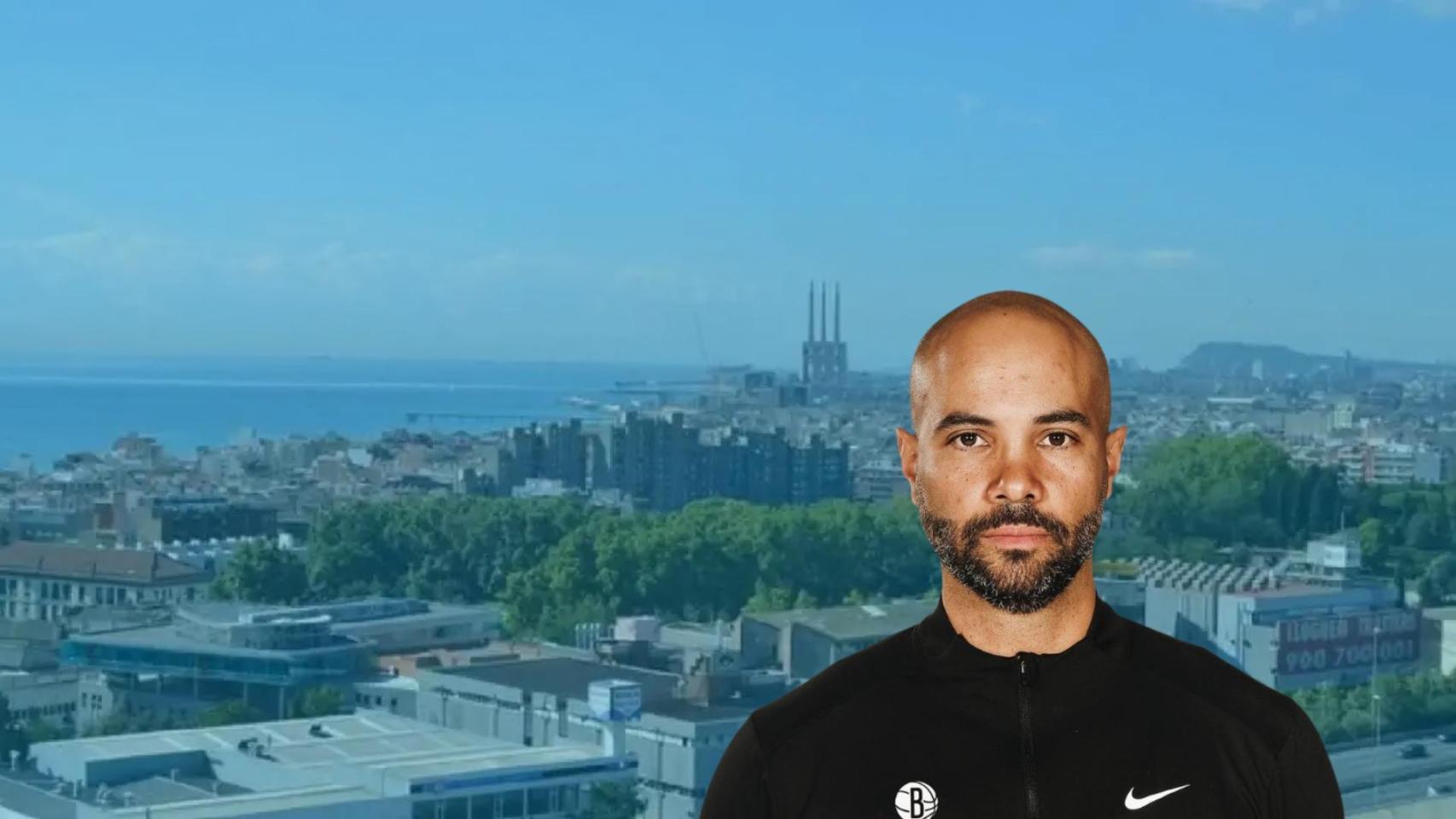 Montaje de Jordi Fernández y Badalona desde el aire