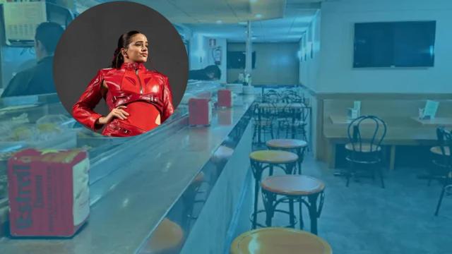 Montaje del restaurante y de Rosalía en Barcelona