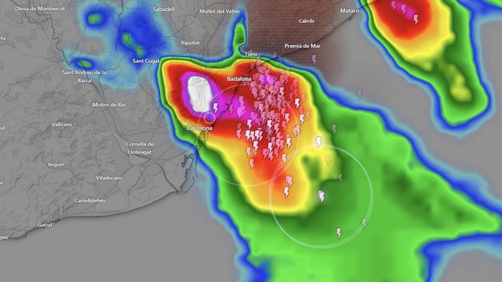 Radar de precipitaciones para el episodio de tormentas del 25/07/2025