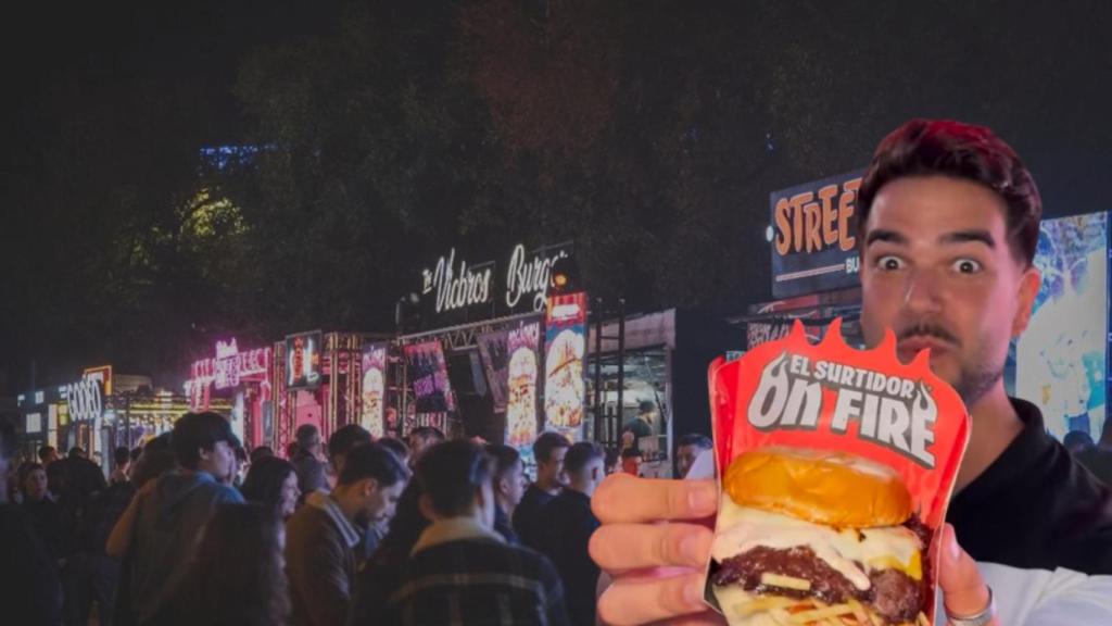 Fotomontaje de una imagen de Instagram de @topfoodbcn y The Champions Burger