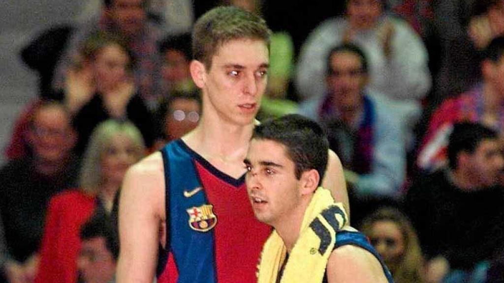 Pau Gasol y Juan Carlos Navarro en el Barça de basket