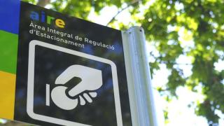 Imagen de un cartel de estacionamiento regulado en L'Hospitalet