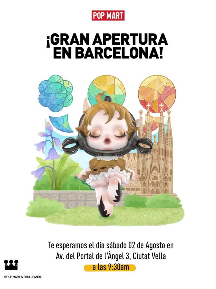 Anuncio de la nueva tienda de Pop Mart en Barcelona
