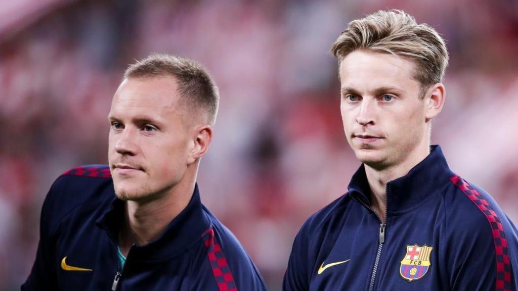 Marc-André ter Stegen, junto a Frenkie de Jong, en un partido del Barça