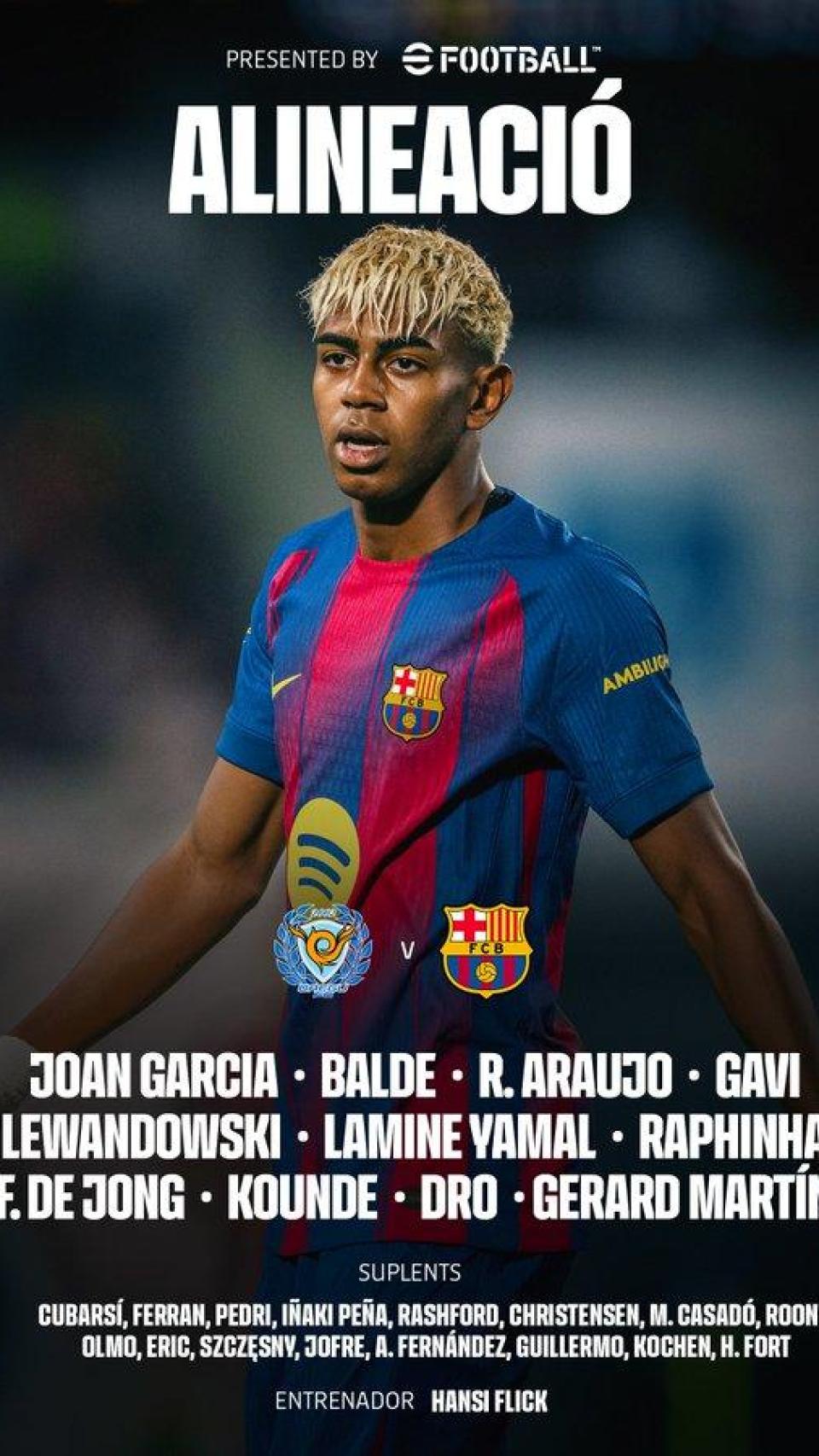 Alineación del Barça contra el Daegu