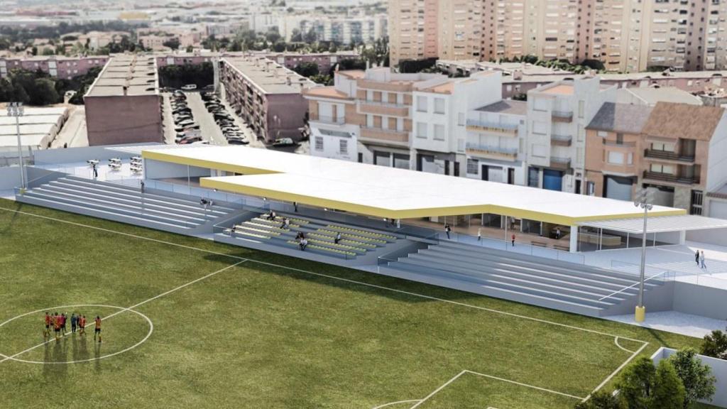 Imatge virtual de l'estadi del Juventut 25 de Setembre després les obres