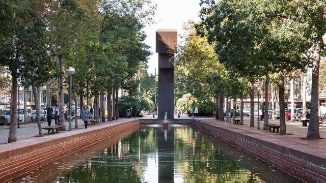 Imagen de una fuente en la Rambla Prim, en el distrito barcelonés de Sant Martí