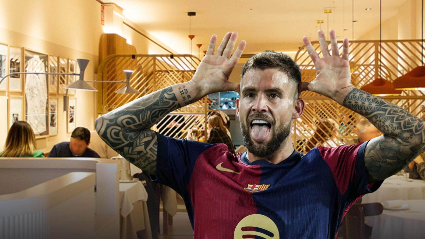 Iñigo Martínez con el restaurante La Bonaigua de fondo