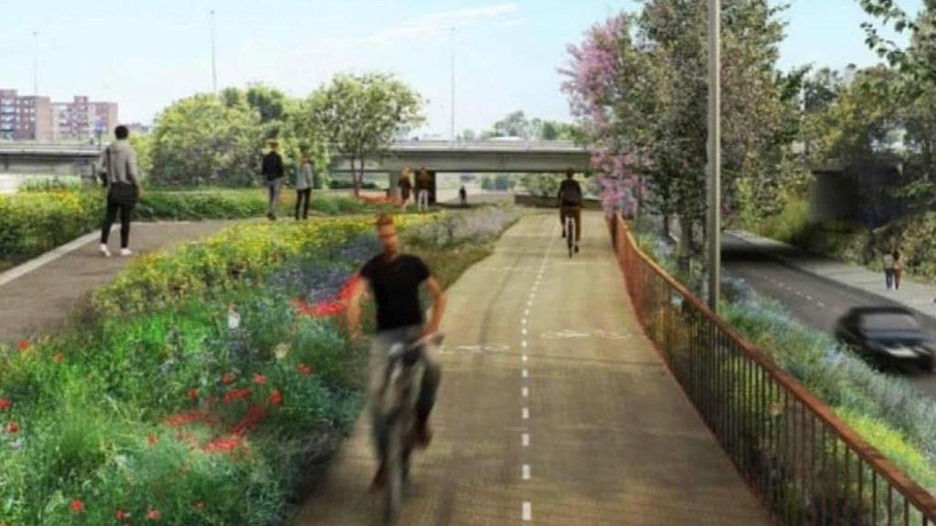 Imatge virtual del Nou parc lineal del Besòs