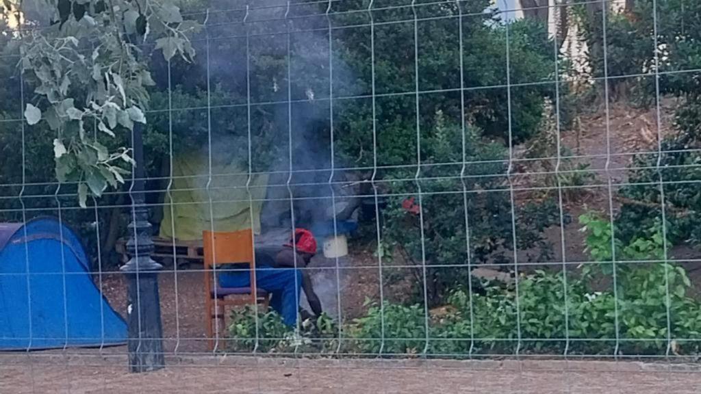 Foguera al parc de la Ciutadella
