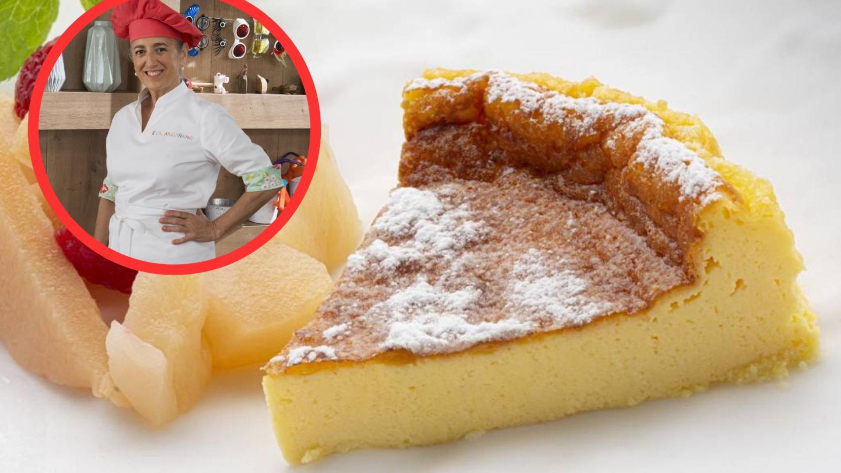 Fotomontaje Eva Arguiñano y tarta de queso