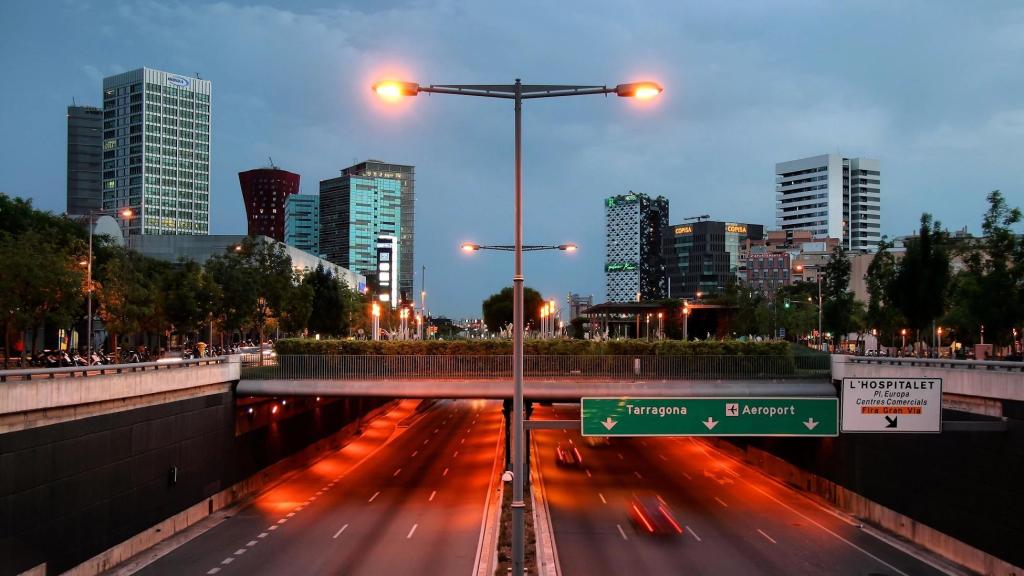 Gran Via en una imatge d'arxiu