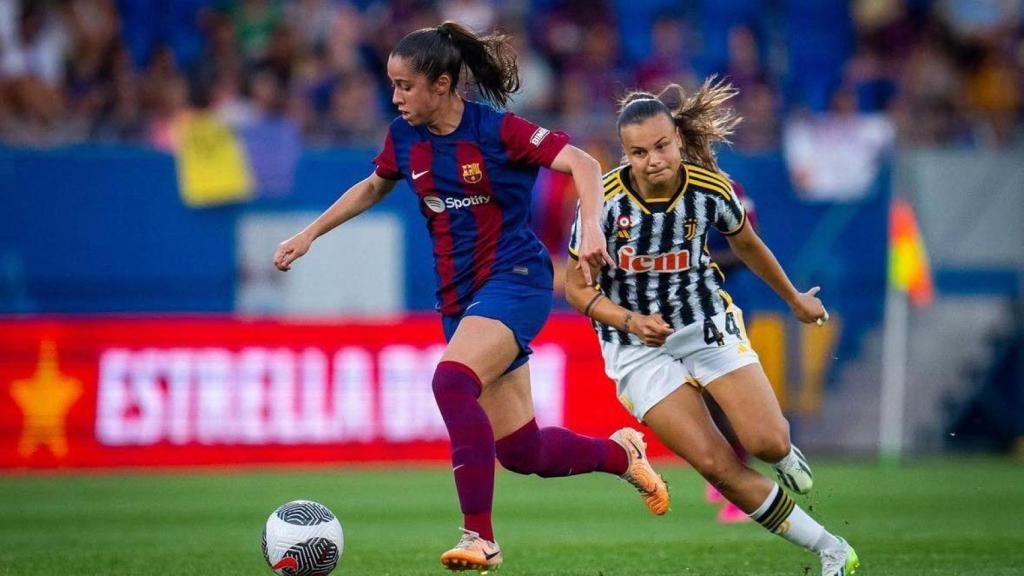 Giulia Dragoni en un partido con el Barça en 2023