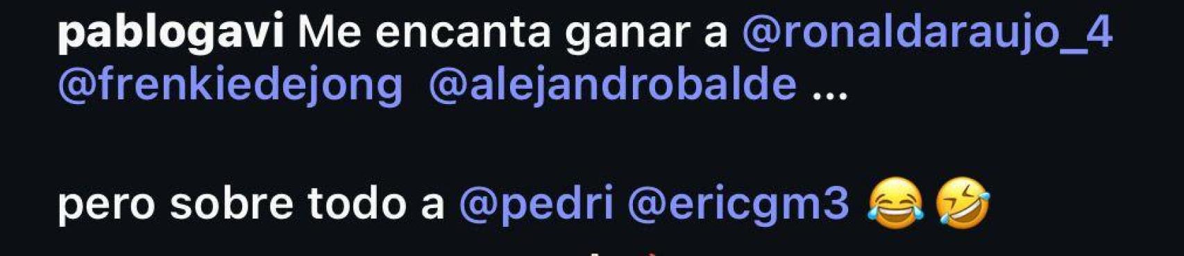 El mensaje de Gavi en su Instagram dirigido a sus compañeros del Barça