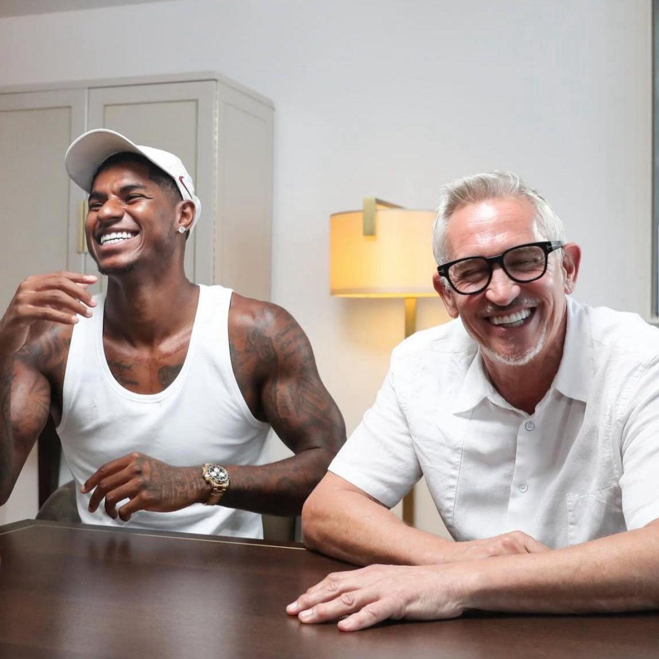 Marcus Rashford y Gary Lineker