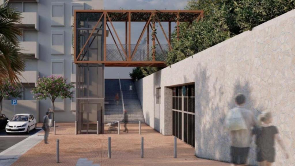 Render del futuro ascensor de Canyelles