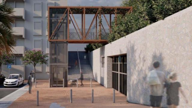 Render del futuro ascensor de Canyelles
