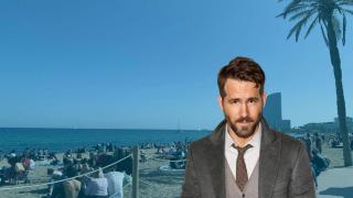 Montaje de Ryan Reynolds y la playa de Barcelona
