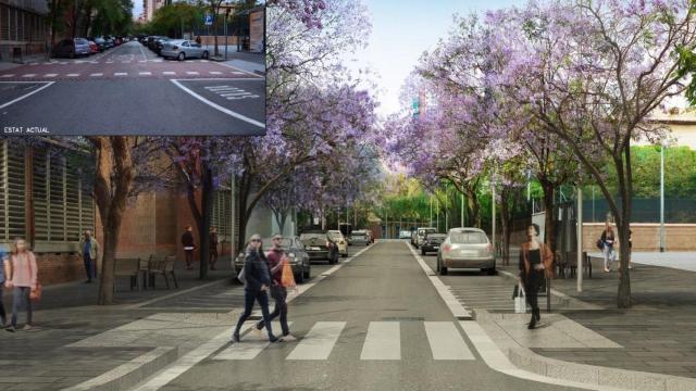 La calle Cardenal Tedeschini en Barcelona