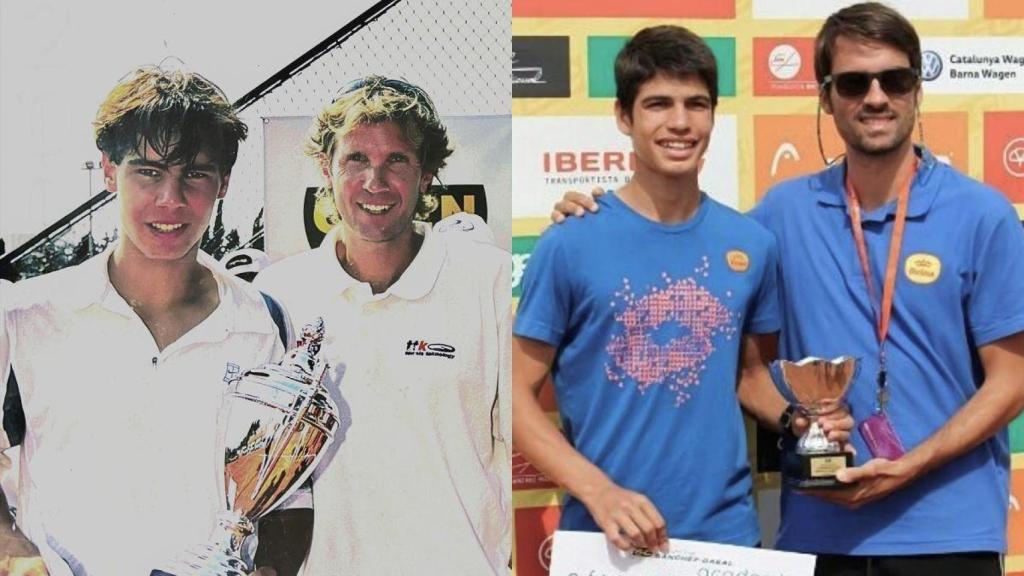 Nadal y Alcaraz, en competiciones juveniles en las pistas de la Emilio Sanchez Academy