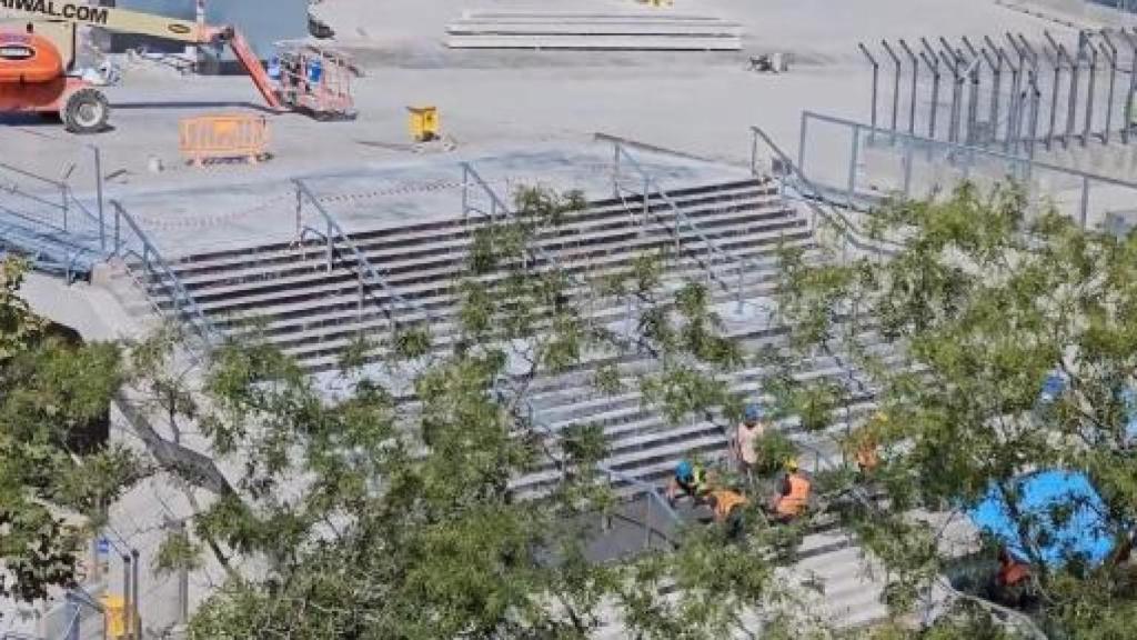 Los accesos al nuevo Camp Nou, limpios