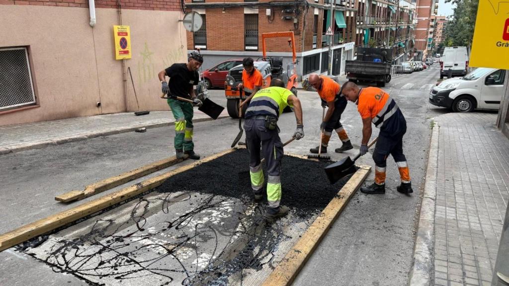 obres a Barcelona en una imatge d'arxiu