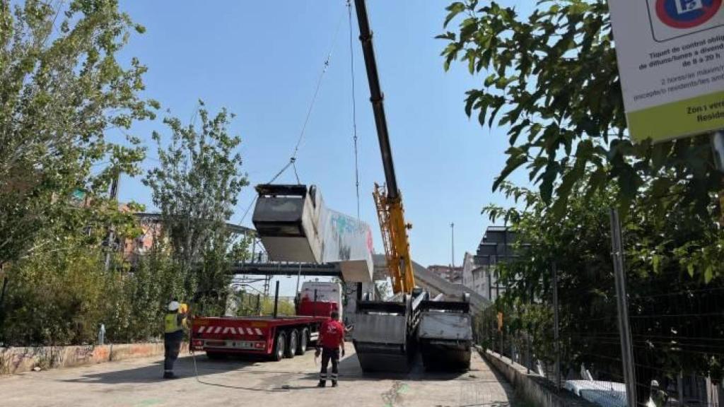 Les obres al 'pont d'en Jordà' a L'Hospitalet