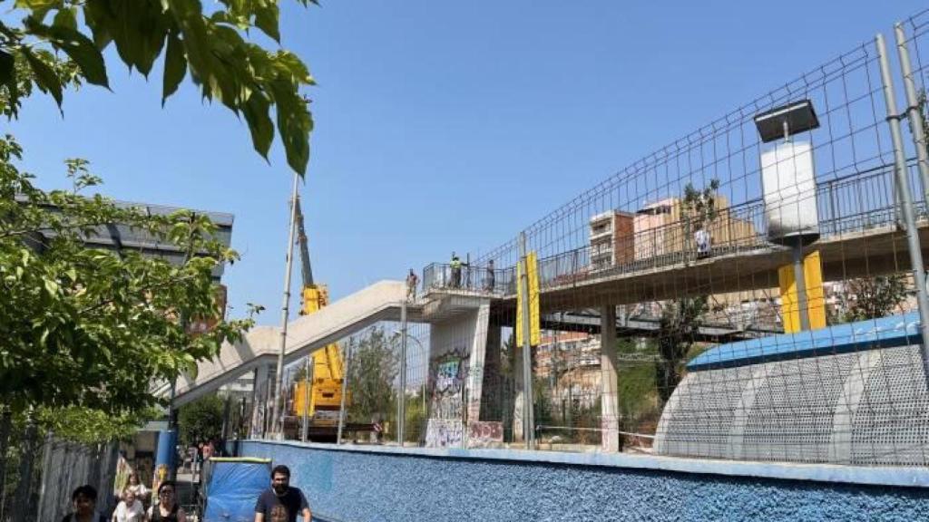 Treballs de reforma al 'pont d'en Jordà' a L'Hospitalet