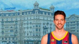 Montaje con el barrio de Pau Gasol y el exjugador de la NBA