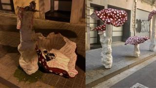Vandalizan y destrozan las decoraciones del 'Bosc encantat' de las fiestas de Sants
