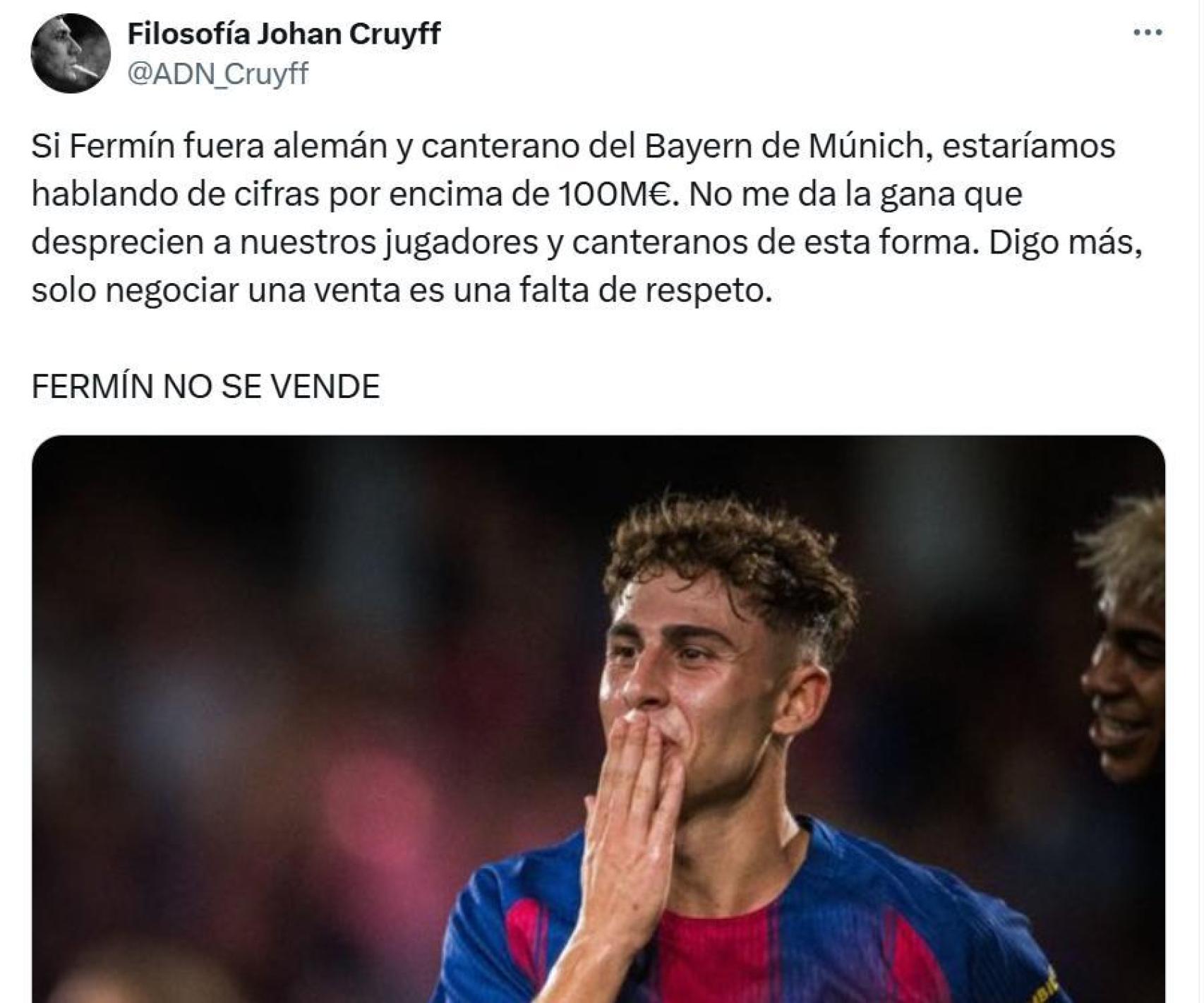 Los aficionados del Barça muestran su disconformidad con la posible salida de Fermín (1)