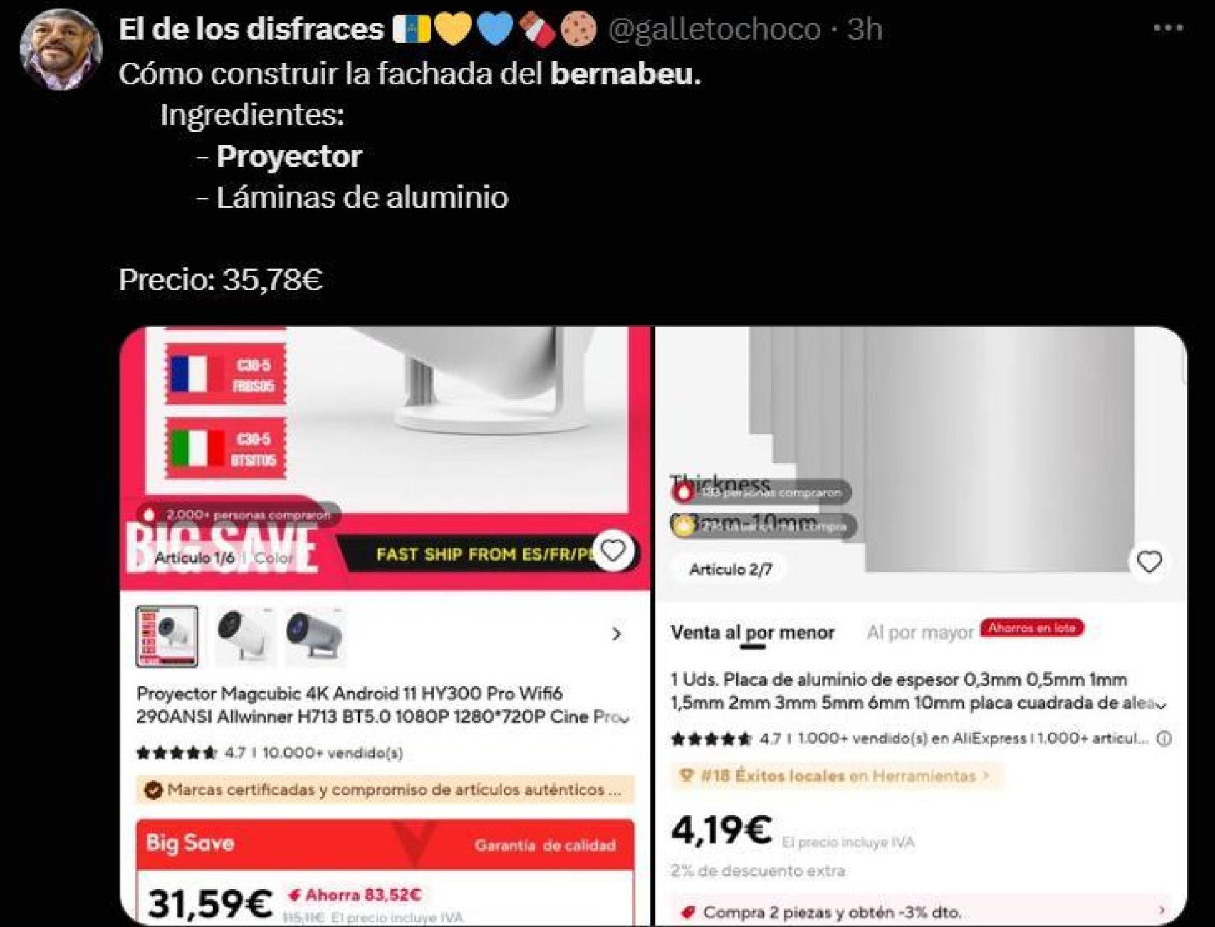 Las redes se mofan del nuevo proyector del Santiago Bernabéu (1)