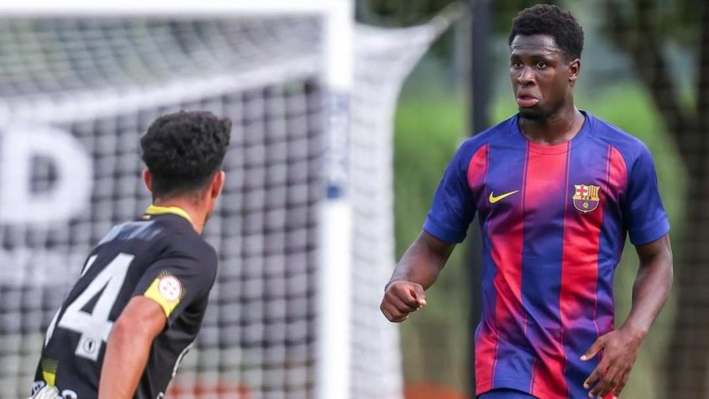 Landry Farré, en un amistoso de pretemporada del Barça B