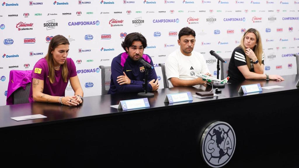 Rueda de prensa prepartido ante el América de Patri Guijarro y Pere Romeu